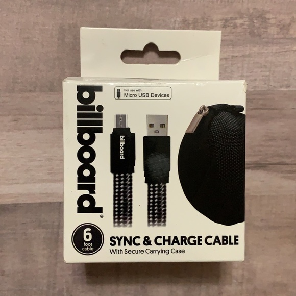Billboard 6' Micro USB Sync & Charge Cable Black - Picture 2 of 4